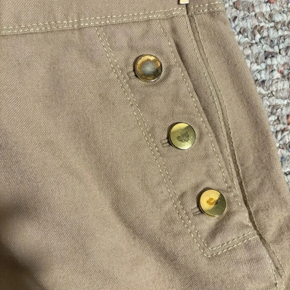 Kate Spade Khaki Beige Pull On 3-Button Pants- Size 4